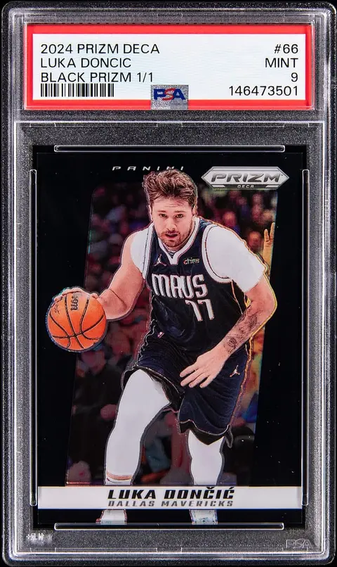 2024-25 Panini Prizm Deca Black Prizm #66 Luka Doncic (#1/1) - PSA MINT 9
