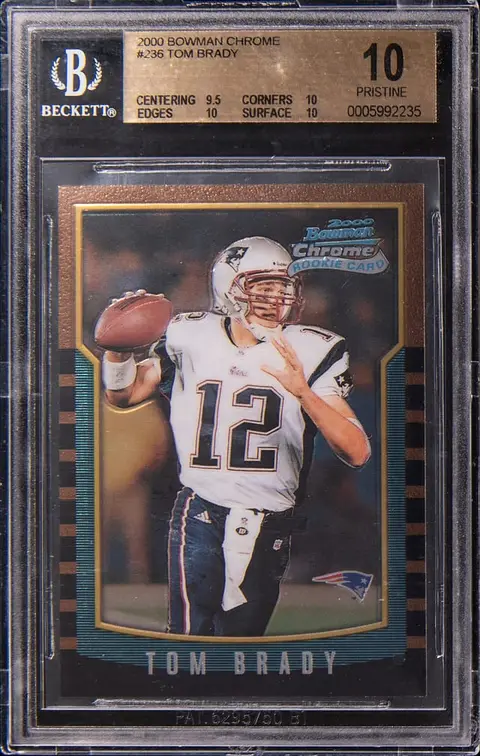 2000 Bowman Chrome #236 Tom Brady Rookie Card - BGS PRISTINE 10