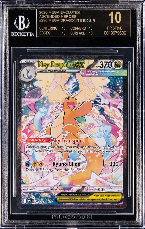 2026 Pokemon Mega Evolution Ascended Heroes SIR #290 Mega Dragonite ex - BGS PRISTINE/Black Label 10 - Pop 3