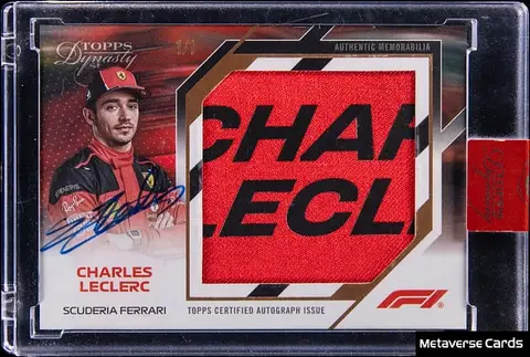 2023 Topps Dynasty F1 Autograph Suit Nameplate Jumbo Patch #DAFJP-CL Charles Leclerc Signed Patch Card (#1/1) - Topps Encased