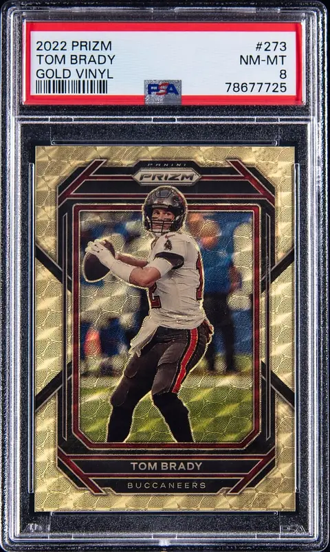2022 Panini Prizm Gold Vinyl Prizm #273 Tom Brady (#2/5) - PSA NM-MT 8