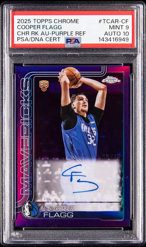 Cooper Flagg Purple Chrome Rookie Auto /75 Sells for $12K