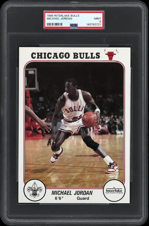 1985 Interlake Bulls Michael Jordan Rookie Card - PSA MINT 9