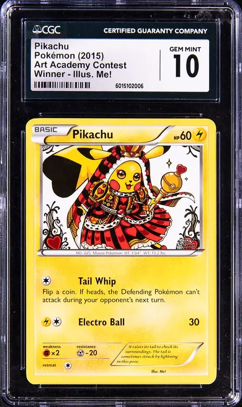 2015 Pokemon Art Academy Contest Winner Illustrator Me! Pikachu - CGC GEM MINT 10 - Pop 1