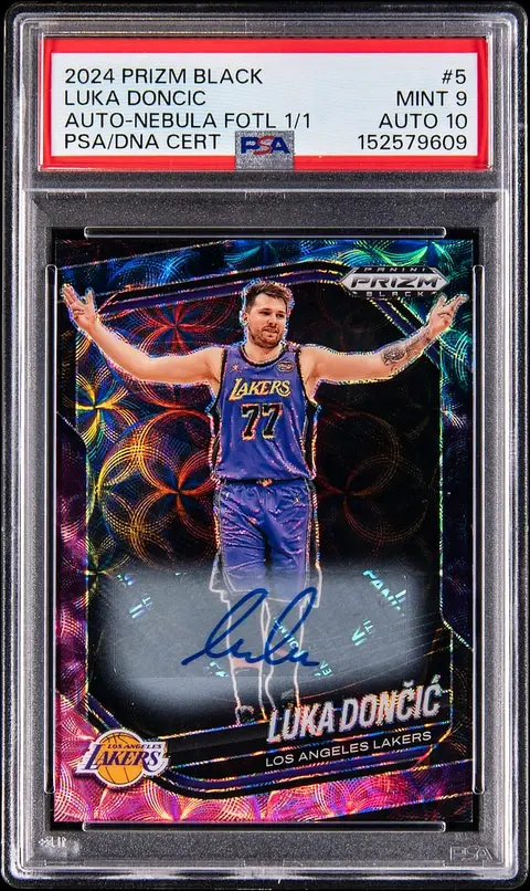 Luka Doncic 2024-25 Prizm Black Nebula 1/1 Sells for $134K
