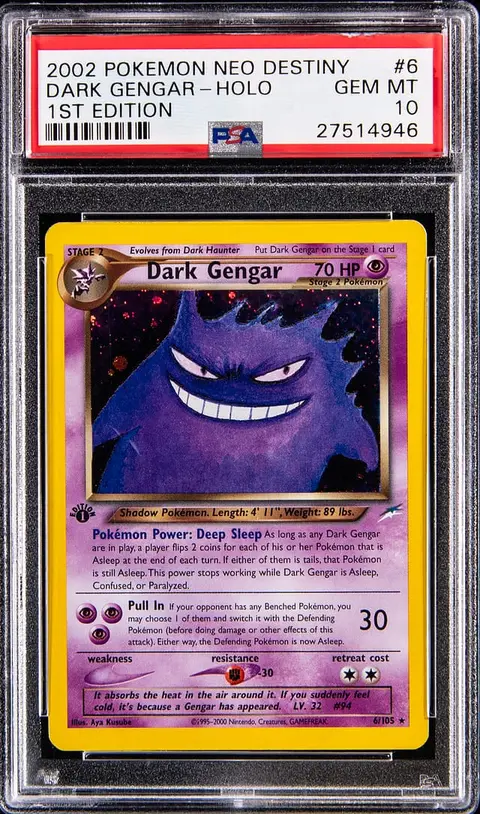 2002 Pokemon Neo Destiny 1st Edition Holo #6 Dark Gengar - PSA GEM MT 10