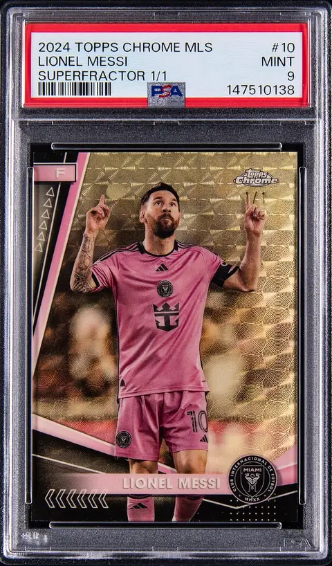 2024 Topps Chrome MLS SuperFractor #10 Lionel Messi (#1/1) - PSA MINT 9