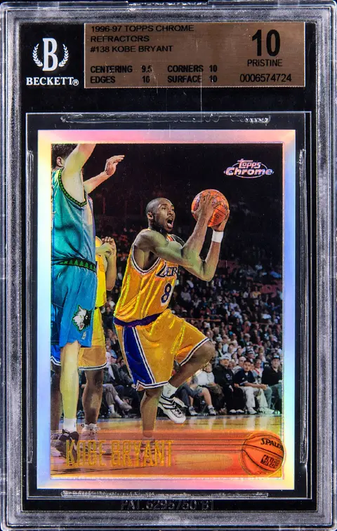 1996-97 Topps Chrome Refractor #138 Kobe Bryant Rookie Card - BGS PRISTINE 10