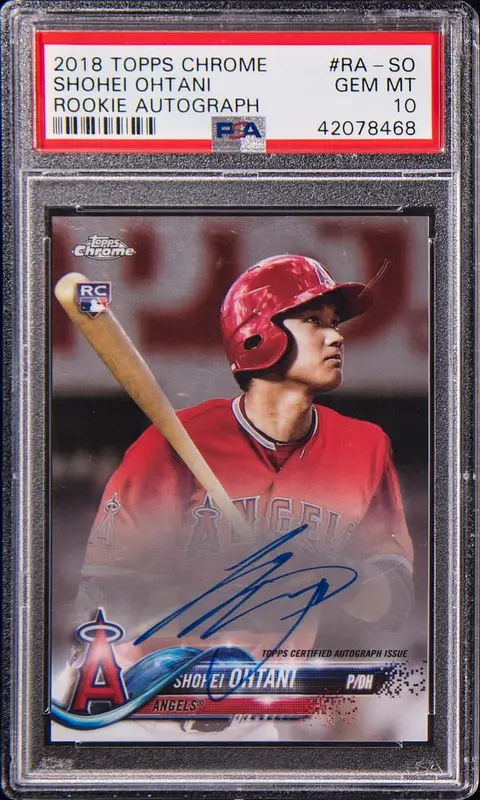 2018 Topps Chrome Rookie Autograph #RA-SO Shohei Ohtani Signed Rookie Card - PSA GEM MT 10