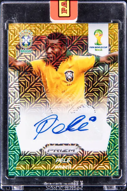 2014 Panini Prizm World Cup Signatures El Samba Prizm #S-PEL Pele Signed Card (#1/1) - Panini Encased