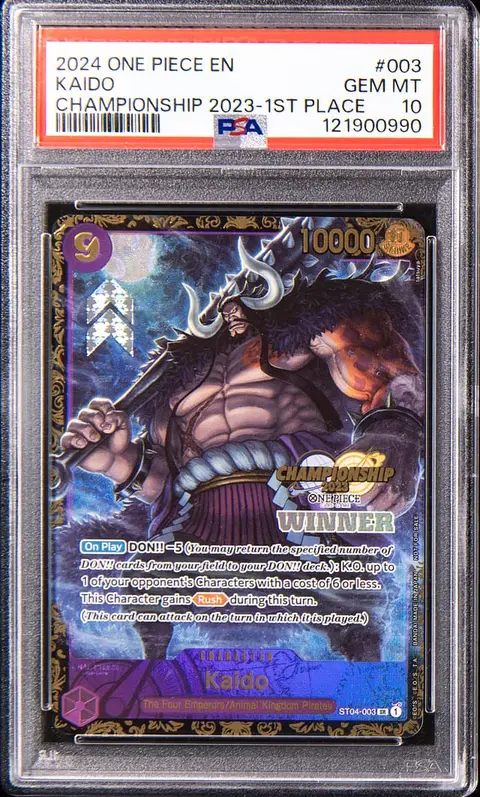 2024 One Piece Championship 2023 1st Place #ST04-003 Kaido - PSA GEM MT 10 - Pop 4