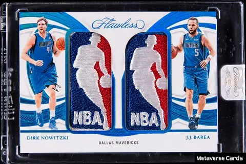 2024-25 Panini Flawless Dual Logoman #DLM-DJJ Dirk Nowitzki/J.J. Barea Patch Card (#1/1) - Panini Encased