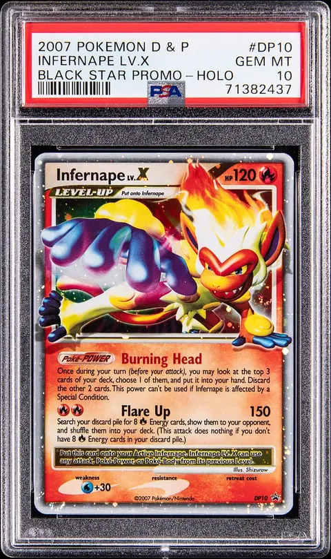 2007 Pokemon Diamond & Pearl Black Star Promo Holo #DP10 Infernape Lv.X - PSA GEM MT 10