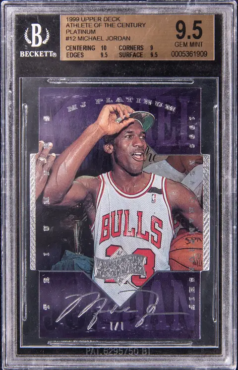 1999 Upper Deck Athlete of The Century Platinum #12 Michael Jordan (#1/1) - BGS GEM MINT 9.5