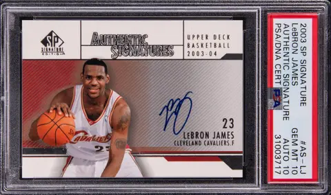 2003-04 Upper Deck SP Signature Edition Authentic Signatures #AS-LJ LeBron James Signed Rookie Card - PSA GEM MT 10, PSA/DNA GEM MT 10
