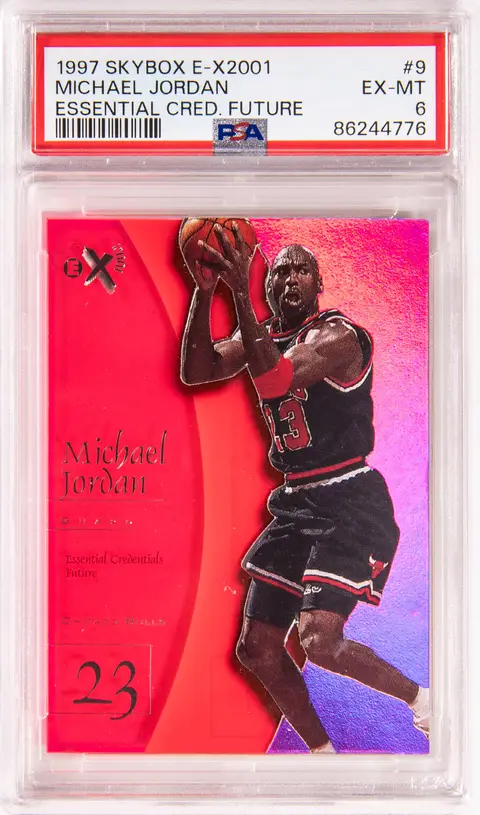 1997-98 SkyBox E-X2001 Essential Credentials Future #9 Michael Jordan (#02/72) - PSA EX-MT 6