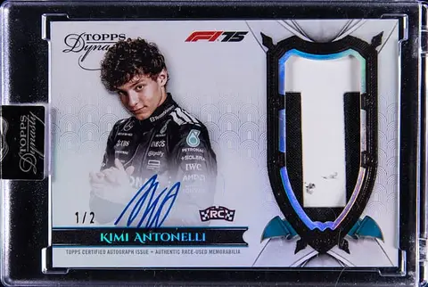 2025 Topps Dynasty F1 Autographed Patch Black #DAP-AANIII Kimi Antonelli Signed Race-Used Patch Rookie Card (#1/2) - Topps Encased