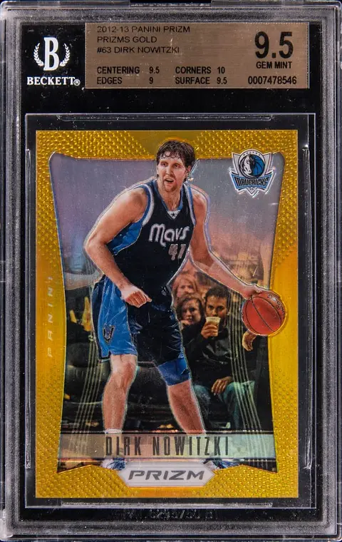 2012-13 Panini Prizm Gold Prizm #63 Dirk Nowitzki (#02/10) - BGS GEM MINT 9.5