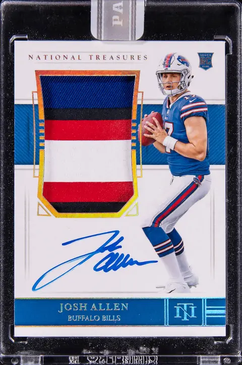 2018 Panini National Treasures Rookie Patch Autograph (RPA) Black Box #163 Josh Allen Signed Patch Rookie Card (#1/1) - Panini Encased
