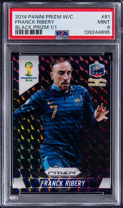 2014 Panini Prizm World Cup Black Prizm #81 Franck Ribery (#1/1) - PSA MINT 9