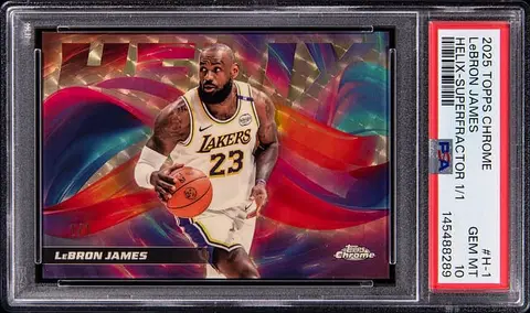 2025-26 Topps Chrome Helix SuperFractor #H-1 LeBron James (#1/1) - PSA GEM MT 10