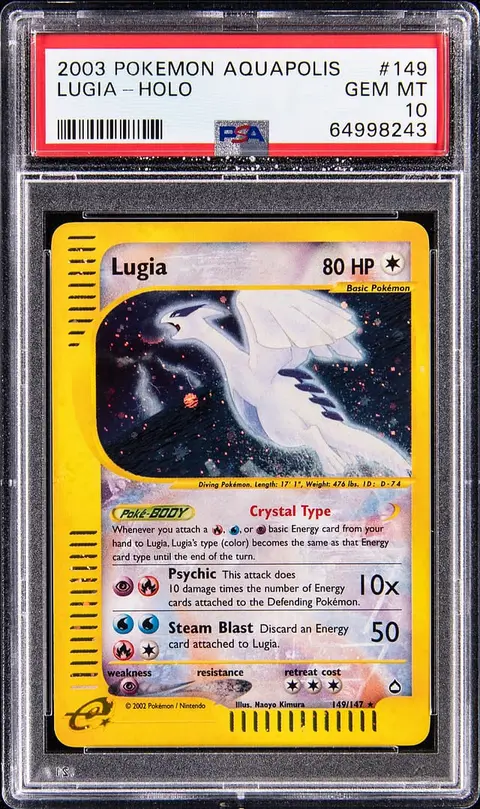 2003 Pokemon Aquapolis Holo #149 Crystal Lugia - PSA GEM MT 10