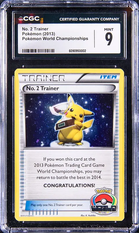2013 Pokemon World Championships No. 2 Trainer Pikachu Trophy Card - CGC MINT 9