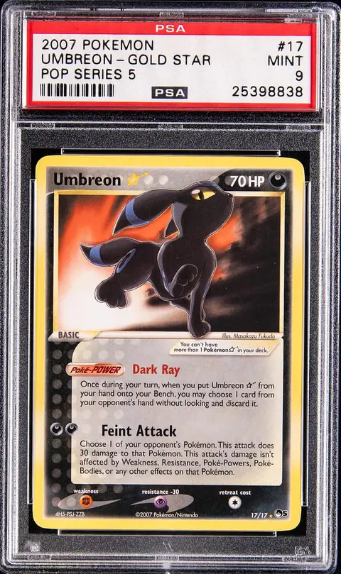 2007 Pokemon POP Series 5 #17 Gold Star Umbreon - PSA MINT 9