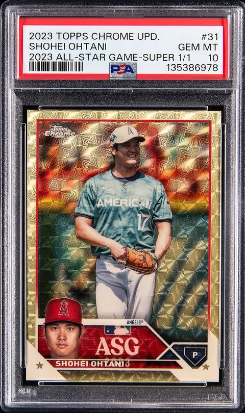 2023 Topps Chrome Update 2023 All-Star Game SuperFractor #ASGC-31 Shohei Ohtani (#1/1) - PSA GEM MT 10