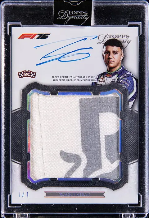 2025 Topps Dynasty F1 Jumbo Relic Autographs Constructor Logo #JRA-IHA Isack Hadjar Signed, Race-Used Patch Rookie Card (#1/1) - Topps Encased