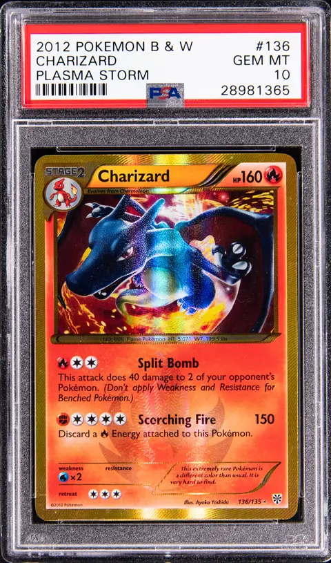 2012 Pokemon Black & White Plasma Storm Secret Rare #136 Charizard - PSA GEM MT 10