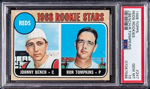 1968 Topps #247 Johnny Bench Rookie Card - PSA GEM MT 10