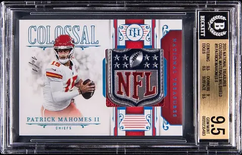 Mahomes 2025 NT NFL Shield 1/1 BGS 9.5 Goldin Sale