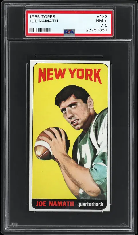 1965 Topps #122 Joe Namath Rookie Card - PSA NM+ 7.5