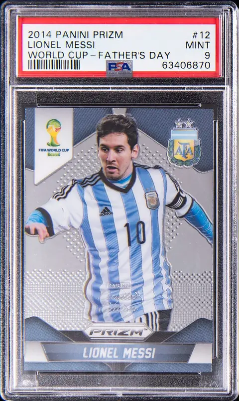 2014 Panini Prizm World Cup Father's Day #12 Lionel Messi (#5/7) - PSA MINT 9
