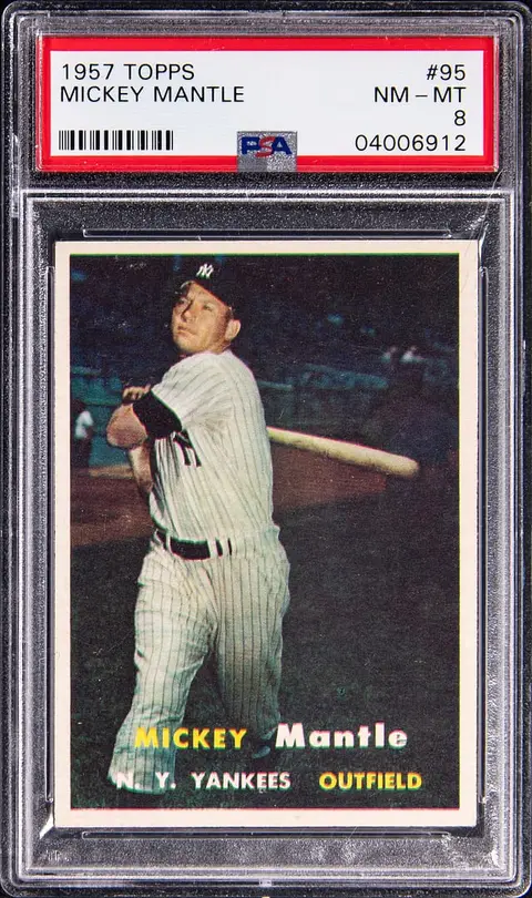 1957 Topps #95 Mickey Mantle - PSA NM-MT 8
