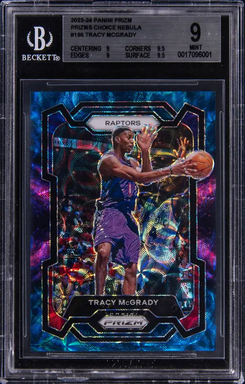 2023-24 Panini Prizm Nebula Choice Prizm #196 Tracy McGrady (#1/1) - Jersey Number - BGS MINT 9