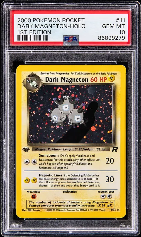 2000 Pokemon Team Rocket 1st Edition Holo #11 Dark Magneton - PSA GEM MT 10