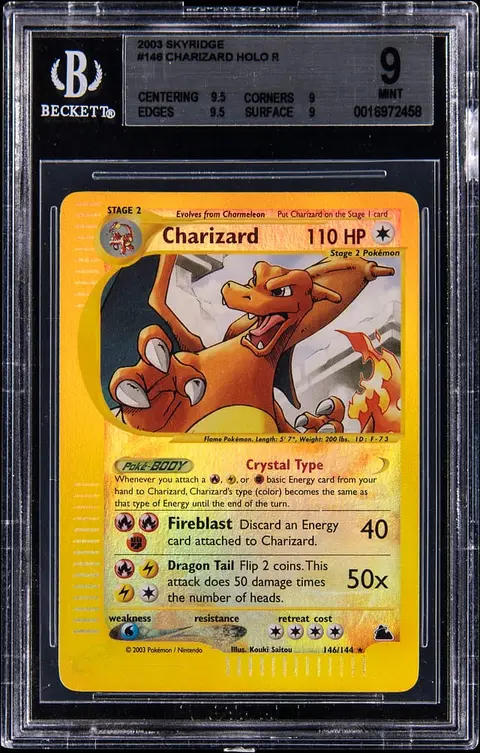 2003 Pokemon Skyridge Reverse Holo #146 Crystal Charizard - BGS MINT 9