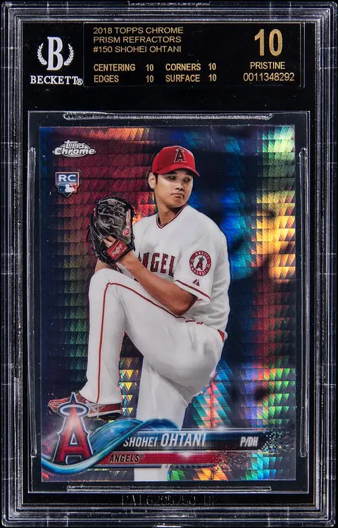2018 Topps Chrome Prism Refractor #150 Shohei Ohtani Rookie Card - BGS PRISTINE/Black Label 10 - Pop 1