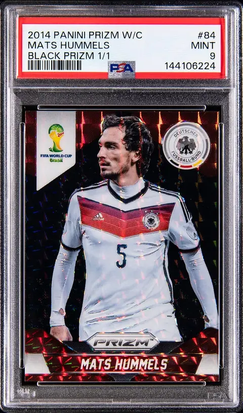 2014 Panini Prizm World Cup Black Prizm #84 Mats Hummels (#1/1) - PSA MINT 9