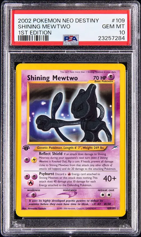2002 Pokemon Neo Destiny 1st Edition #109 Shining Mewtwo - PSA GEM MT 10