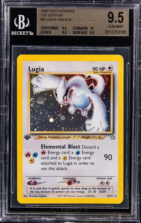 2000 Pokemon Neo Genesis 1st Edition Holo #9 Lugia - BGS GEM MINT 9.5 - True Gem+