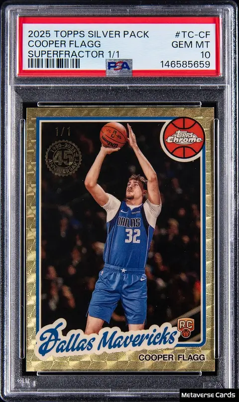 2025-26 Topps Silver Pack '80-81 Topps Chrome SuperFractor #TC-CF Cooper Flagg Rookie Card (#1/1) - PSA GEM MT 10