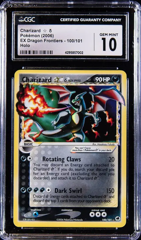 2006 Pokemon EX Dragon Frontiers Holo Gold Star #100 Charizard - CGC GEM MINT 10