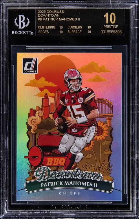 2025 Panini Donruss Downtown #8 Patrick Mahomes II - BGS PRISTINE/Black Label 10 - Pop 1