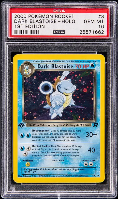 2000 Pokemon Team Rocket 1st Edition Holo #3 Dark Blastoise - PSA GEM MT 10