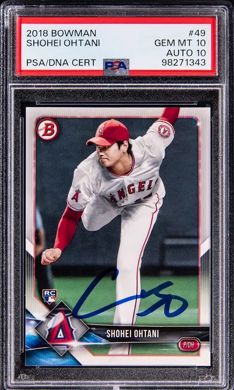 2018 Bowman #49 Shohei Ohtani Signed Rookie Card - PSA GEM MT 10, PSA/DNA GEM MT 10 - Pop 2