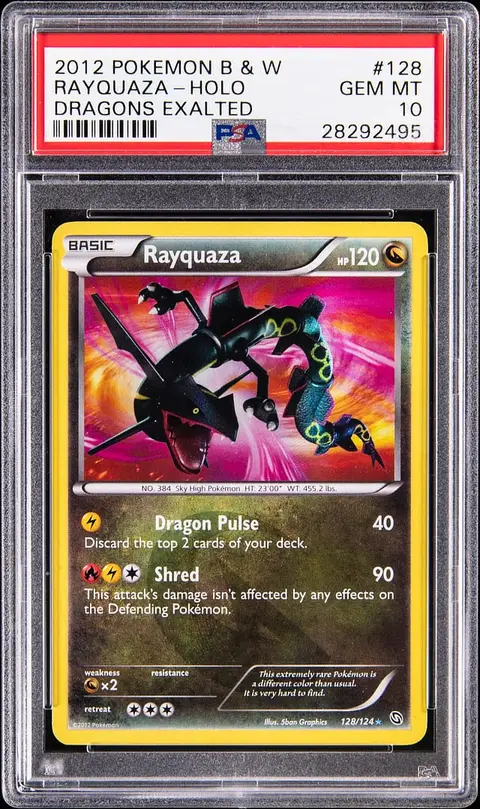 2012 Pokemon Black & White Dragons Exalted Holo #128 Rayquaza - PSA GEM MT 10