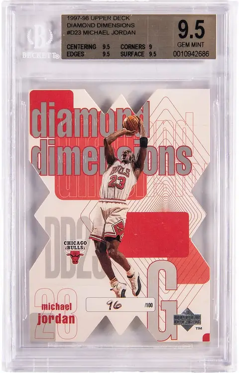 1997-98 Upper Deck Diamond Dimensions #DD23 Michael Jordan (#96/100) - BGS GEM MINT 9.5